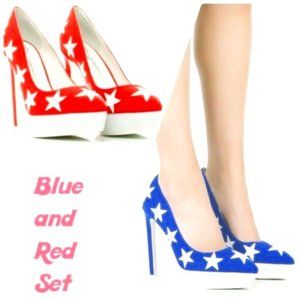 7 Jeffrey Campbell (blue and red set) 2 pairs fun